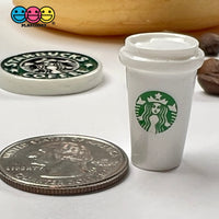 Coffee Cups White Cup Drink Miniature Charms Cabochons 10 Pcs Charm