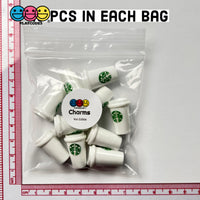 Coffee Cups White Cup Drink Miniature Charms Cabochons 10 Pcs Charm