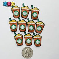 Coffee Frozen Drink Cups Fake Food Shoe Charms WITHOUT Buckle Botton Bendable Flatback Cabochons Slime Supply Fake