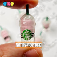 Coffee Frozen Drinks Red Pink Straws Cups Drink Miniature Charms Cabochons 2 Types 10 Pcs Pink Charm