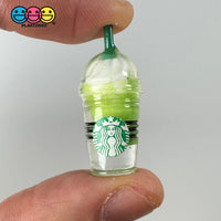 Coffee Frozen Drinks Fake Red Light-Pink Green (Matcha) Straws Cups Drink Miniature Charms
