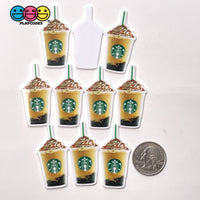 Starbucks Caramel Frozen Drink With Straw Planar Decoden 10Pcs