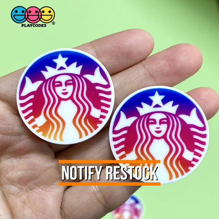 Starbucks Coffee Planar Flatback Cabochon Planars Red Pink Logo