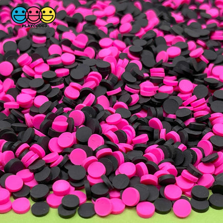 Confetti Disc Polymer Clay Fake Sprinkles Black Pink Valentines Theme Colors 20 Grams Sprinkle