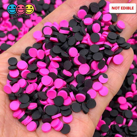 Confetti Disc Polymer Clay Fake Sprinkles Black Pink Valentines Theme Colors Sprinkle