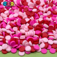 20/100G Confetti Disc Polymer Clay Fake Sprinkles Valentines Day Red Pink Mixed Color Theme