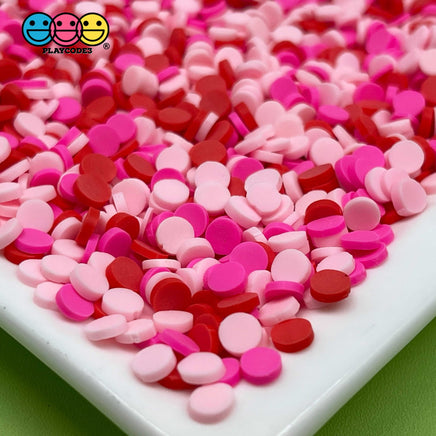 20/100G Confetti Disc Polymer Clay Fake Sprinkles Valentines Day Red Pink Mixed Color Theme