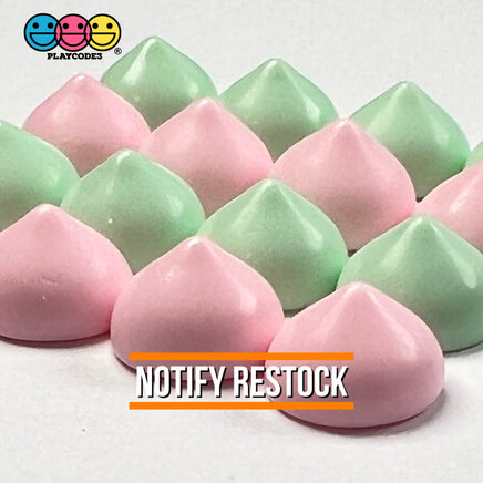 Cookie Chocolate Chips Kisses Drops Pastel Mint Green Pink Fake Food Realistic Charm Cabochons 24