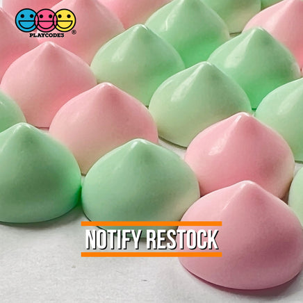 Cookie Chocolate Chips Kisses Drops Pastel Mint Green Pink Fake Food Realistic Charm Cabochons 24