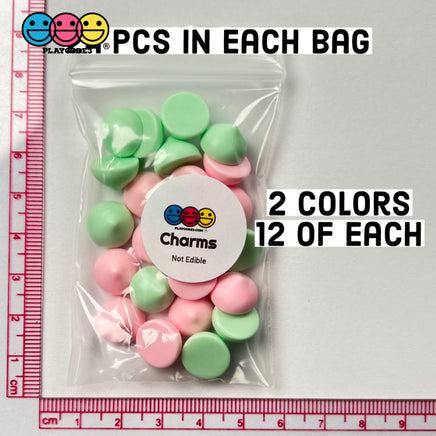 Cookie Chocolate Chips Kisses Drops Pastel Mint Green Pink Fake Food Realistic Charm Cabochons 24