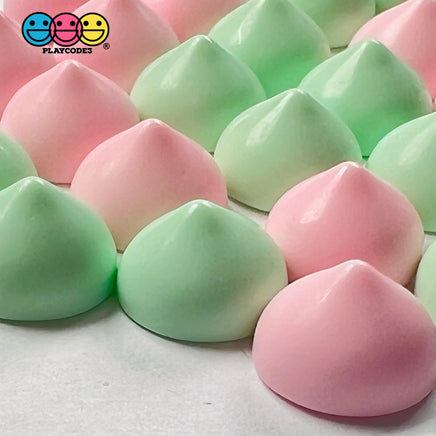 Cookie Chocolate Chips Kisses Drops Pastel Mint Green Pink Fake Food Realistic Charm Cabochons 24