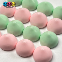 Cookie Chocolate Chips Kisses Drops Pastel Mint Green Pink Fake Food Realistic Charm Cabochons 24