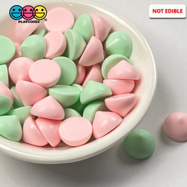 Cookie Chocolate Chips Kisses Drops Pastel Mint Green Pink Fake Food Realistic Charm Cabochons 24