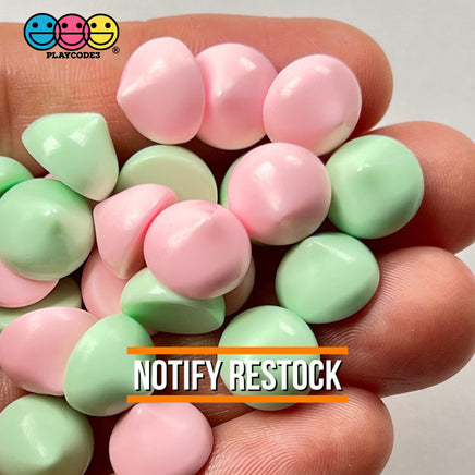 Cookie Chocolate Chips Kisses Drops Pastel Mint Green Pink Fake Food Realistic Charm Cabochons 24