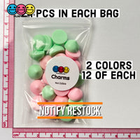 Cookie Chocolate Chips Kisses Drops Pastel Mint Green Pink Fake Food Realistic Charm Cabochons 24