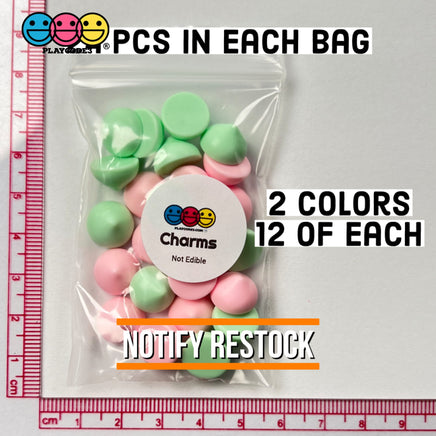 Cookie Chocolate Chips Kisses Drops Pastel Mint Green Pink Fake Food Realistic Charm Cabochons 24