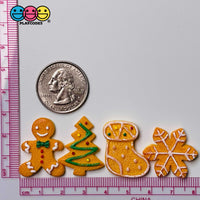Cookie Christmas Theme Charms Gingerbread Man Tree Snowflakes Fake Food Decoden Charm