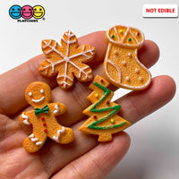 Cookie Christmas Theme Charms Gingerbread Man Tree Snowflakes Fake Food Decoden Charm