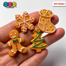 Cookie Christmas Theme Charms Gingerbread Man Tree Snowflakes Fake Food Decoden Charm