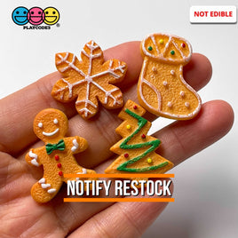 Cookie Christmas Theme Charms Gingerbread Man Tree Snowflakes Fake Food Decoden Charm