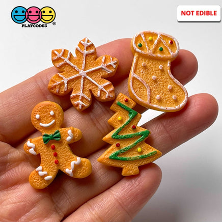 Cookie Christmas Theme Charms Gingerbread Man Tree Snowflakes Fake Food Decoden Charm