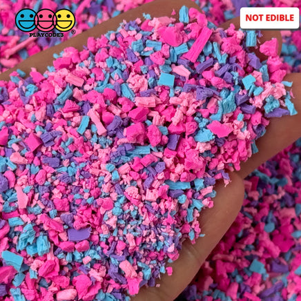 Cookie Crumbles Hot Pink Blue Faux Food Polymer Clay Pieces Fake Bake Topper Sprinkle