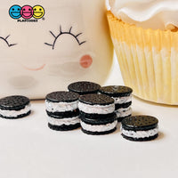 Cookies And Cream Fake Tiny Flatback Mini Charms Cookie Cabochons 10 Pcs Charm