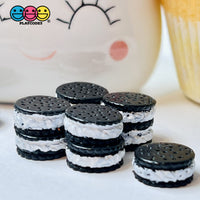 Cookies And Cream Fake Tiny Flatback Mini Charms Cookie Cabochons 10 Pcs Charm