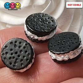 Cookies And Cream Fake Tiny Flatback Mini Charms Cookie Cabochons 10 Pcs Charm