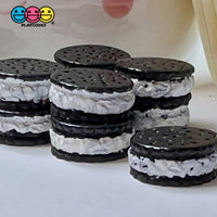 Cookies And Cream Fake Tiny Flatback Mini Charms Cookie Cabochons 10 Pcs Charm