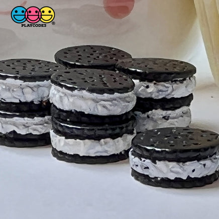 Cookies And Cream Fake Tiny Flatback Mini Charms Cookie Cabochons 10 Pcs Charm