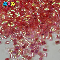 Coral Pink 100G Bingsu Beads Slime Crunchy Iridescent Crafting Supplies Cut Plastic Straws Playcode3