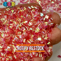 Coral Pink 500G Bingsu Beads Slime Crunchy Iridescent Crafting Supplies Cut Plastic Straws Bulk Item
