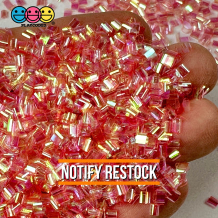 Coral Pink 500G Bingsu Beads Slime Crunchy Iridescent Crafting Supplies Cut Plastic Straws Bulk Item