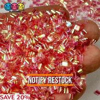 Coral Pink 500G Bingsu Beads Slime Crunchy Iridescent Crafting Supplies Cut Plastic Straws Bulk Item