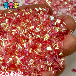 Coral Pink 500G Bingsu Beads Slime Crunchy Iridescent Crafting Supplies Cut Plastic Straws Bulk Item