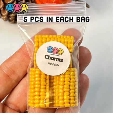 Corn On The Cob Mini Charms Flat Bottom Thanksgiving Cabochons Decoden 5 Pcs Charm
