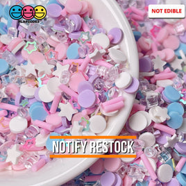 Cotton Candy Galaxy Fimo Fake Sprinkle Mix Star Glitter Slushie Funfetti 20 Grams