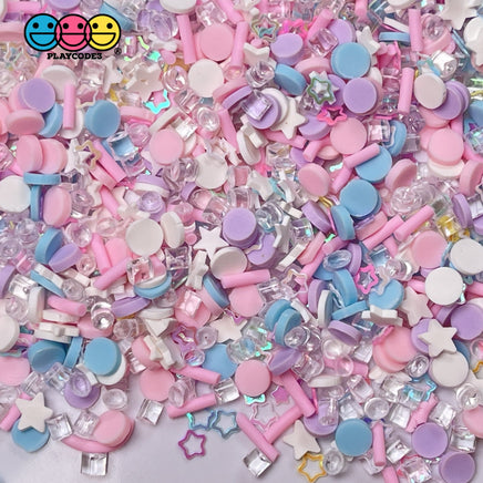 Cotton Candy Galaxy Fimo Fake Sprinkle Mix Star Glitter Slushie Funfetti