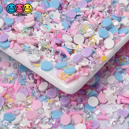 Cotton Candy Galaxy Fimo Fake Sprinkle Mix Star Glitter Slushie Funfetti