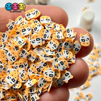 Cow Face Yellow Fimo Slices Polymer Clay Fake Sprinkles Animal Cows Kawaii 10/5 Mm 5 / 20 Grams