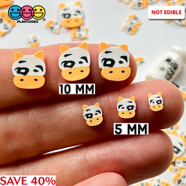 Cow Face Yellow Fimo Slices Polymer Clay Fake Sprinkles Animal Cows Kawaii 10/5 Mm Sprinkle
