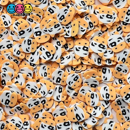 Cow Face Yellow Fimo Slices Polymer Clay Fake Sprinkles Animal Cows Kawaii 10/5 Mm Sprinkle
