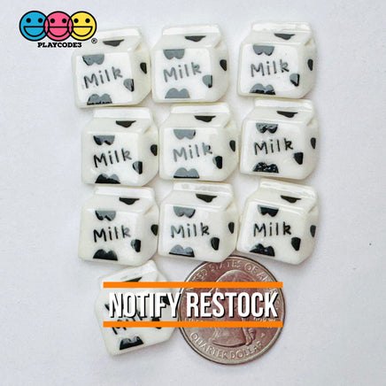 Cow Milk Carton Animal Flatback Cabochons Decoden Charm 9/10 Pcs Playcode3 Milk Carton 10Pcs