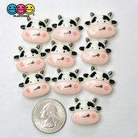 Cow Milk Carton Animal Flatback Cabochons Decoden Charm 9/10 Pcs Playcode3 Cow Face 10Pcs