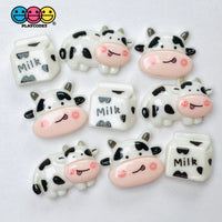 Cow Milk Carton Animal Flatback Cabochons Decoden Charm 9/10 Pcs Playcode3 Mixes 9Pcs 3Pcs Each