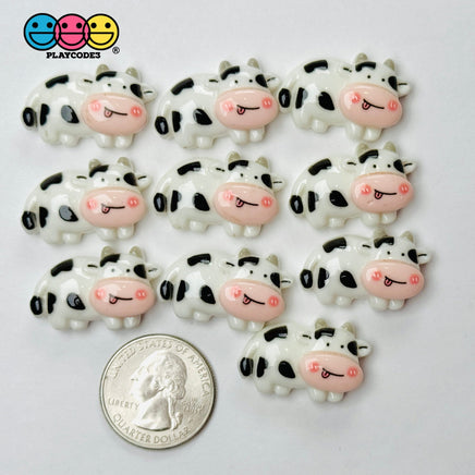 Cow Milk Carton Animal Flatback Cabochons Decoden Charm 9/10 Pcs Playcode3 Whole Cow 10Pcs