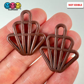 Cupcake Topper Mermaid Elegance Faux Chocolate Shell Design Decoden Cabochon 10 Pcs Fake Food