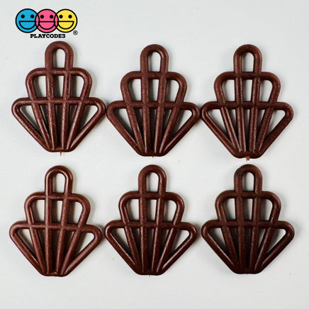 Cupcake Topper Mermaid Elegance Faux Chocolate Shell Design Decoden Cabochon 10 Pcs Fake Food