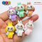 Cute Bunny Monster 6 colors Costume Character Flat-Back Charms 6 pcs Charm